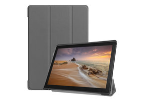 3-Vouw sleepcover hoes - Lenovo Tab E10 - Grijs