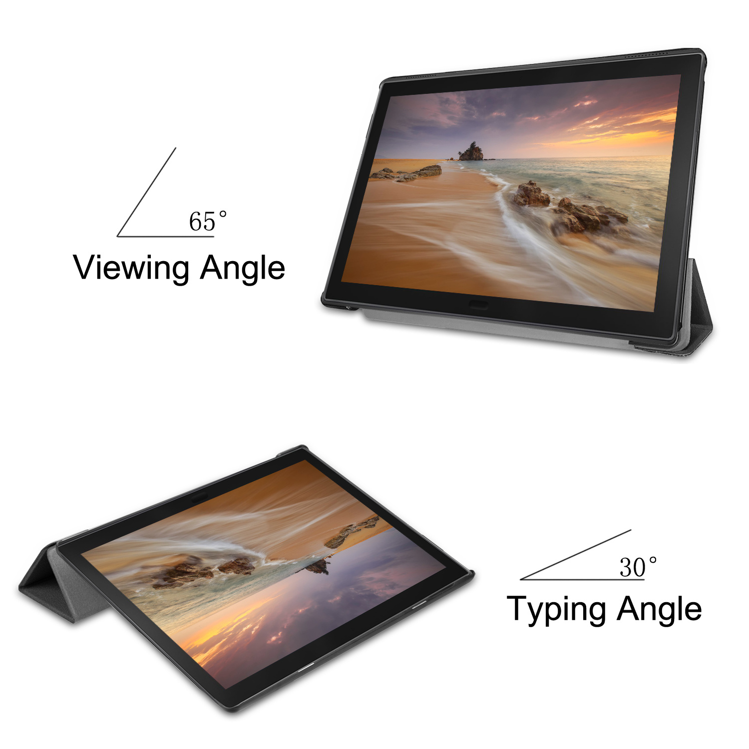 3-Vouw sleepcover hoes rood voor de Lenovo Tab E10