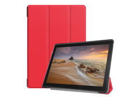 3-Vouw sleepcover hoes - Lenovo Tab E10 - Rood