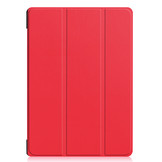 3-Vouw sleepcover hoes rood voor de Lenovo Tab E10