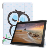 3-Vouw sleepcover hoes Lazy Owl voor de Lenovo Tab E10