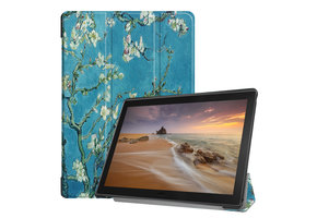 3-Vouw sleepcover hoes - Lenovo Tab E10 - Van Gogh Amandelboom