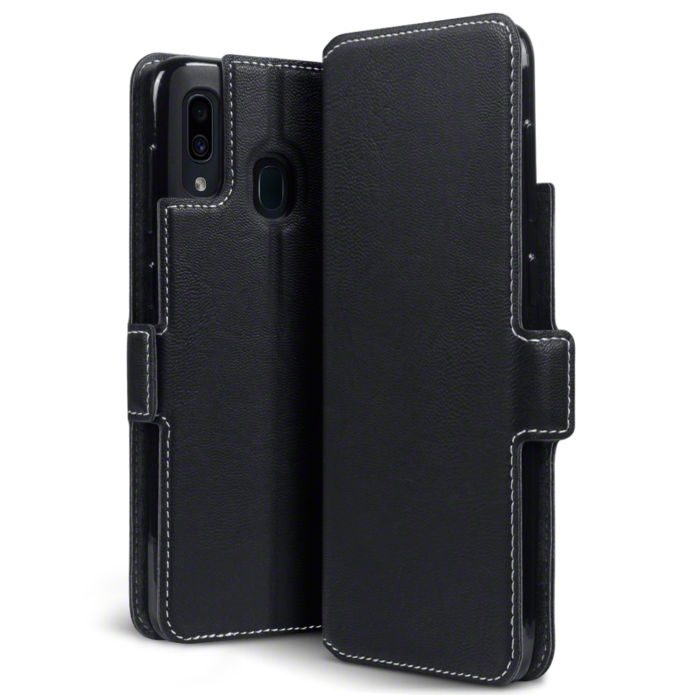 Slim wallet zwart hoes voor de Samsung Galaxy A30