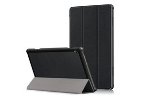 Lunso - Lenovo Tab M10 Gen 1 - Tri-Fold Bookcase hoes - Zwart
