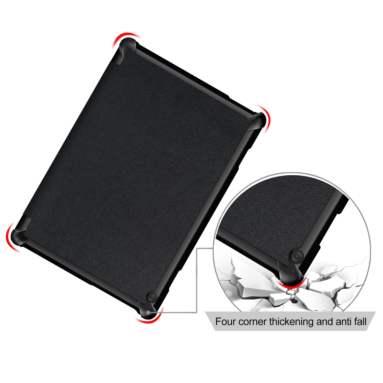 3-Vouw sleepcover hoes zwart voor de Lenovo Tab M10