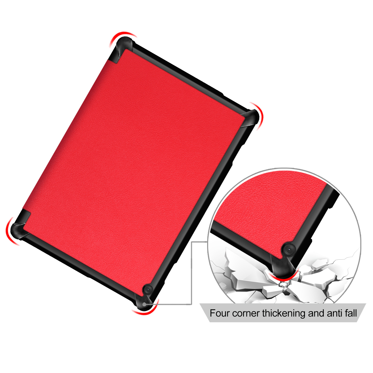 3-Vouw sleepcover hoes rood voor de Lenovo Tab M10