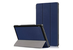 Lunso - Lenovo Tab M10 Gen 1 - Tri-Fold Bookcase hoes - Donkerblauw
