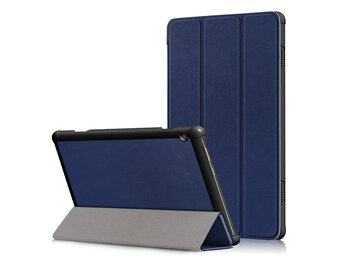 Lunso - Lenovo Tab M10 Gen 1 - Tri-Fold Bookcase hoes - Donkerblauw