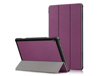 Lunso - Lenovo Tab M10 Gen 1 - Tri-Fold Bookcase hoes - Paars