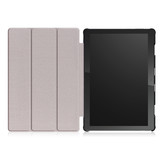 Lenovo Tab M10 Gen 1 Tri-Fold Bookcase hoes - Rose Goud