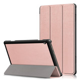Lenovo Tab M10 Gen 1 Tri-Fold Bookcase hoes - Rose Goud