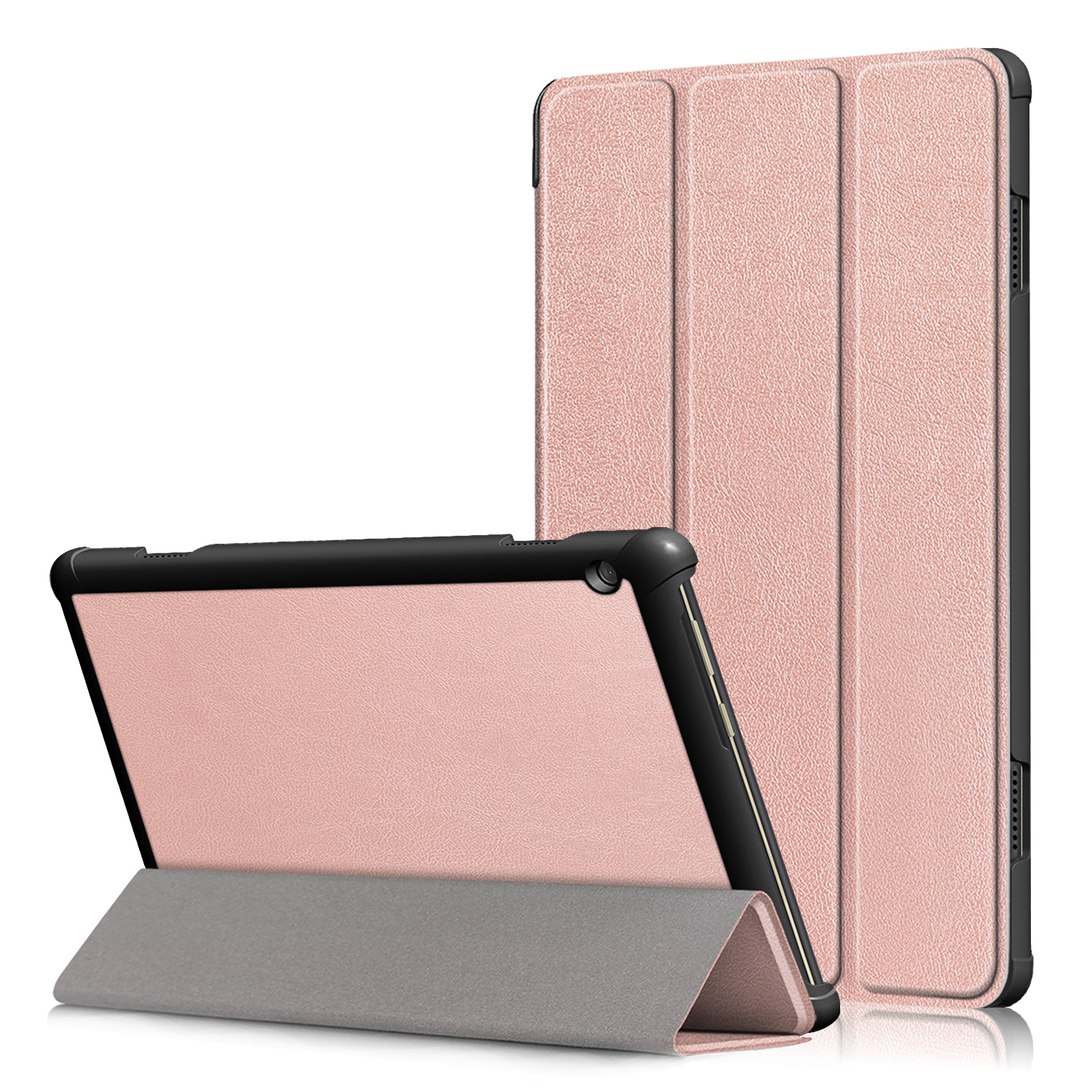 Lenovo Tab M10 Gen 1 Tri-Fold Bookcase hoes - Rose Goud