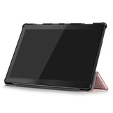 Lenovo Tab M10 Gen 1 Tri-Fold Bookcase hoes - Rose Goud