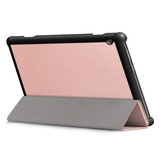 Lenovo Tab M10 Gen 1 Tri-Fold Bookcase hoes - Rose Goud