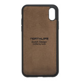 Echt lederen uitneembare 2-in-1 sleepcover bookcase hoes Tiguan Cognac voor de iPhone XR