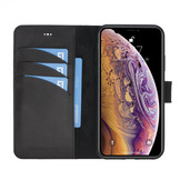 Echt lederen uitneembare 2-in-1 sleepcover bookcase hoes Tiguan Zwart voor de iPhone XR