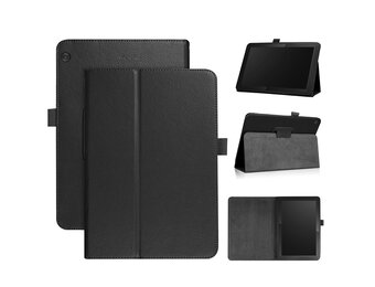 Lunso - Lenovo Tab M10 Gen 1 - Stand flip Bookcase hoes - Zwart