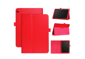 Lunso - Lenovo Tab M10 Gen 1 - Stand flip Bookcase hoes - Rood
