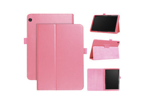 Lunso - Lenovo Tab M10 Gen 1 - Stand flip Bookcase hoes - Lichtroze