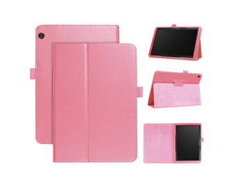 Lunso - Lenovo Tab M10 Gen 1 - Stand flip Bookcase hoes - Lichtroze