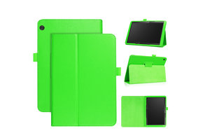 Lunso - Lenovo Tab M10 Gen 1 - Stand flip Bookcase hoes - Groen