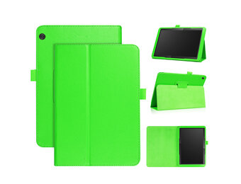 Lunso - Lenovo Tab M10 Gen 1 - Stand flip Bookcase hoes - Groen