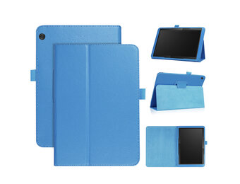 Lunso - Lenovo Tab M10 Gen 1 - Stand flip Bookcase hoes - Lichtblauw