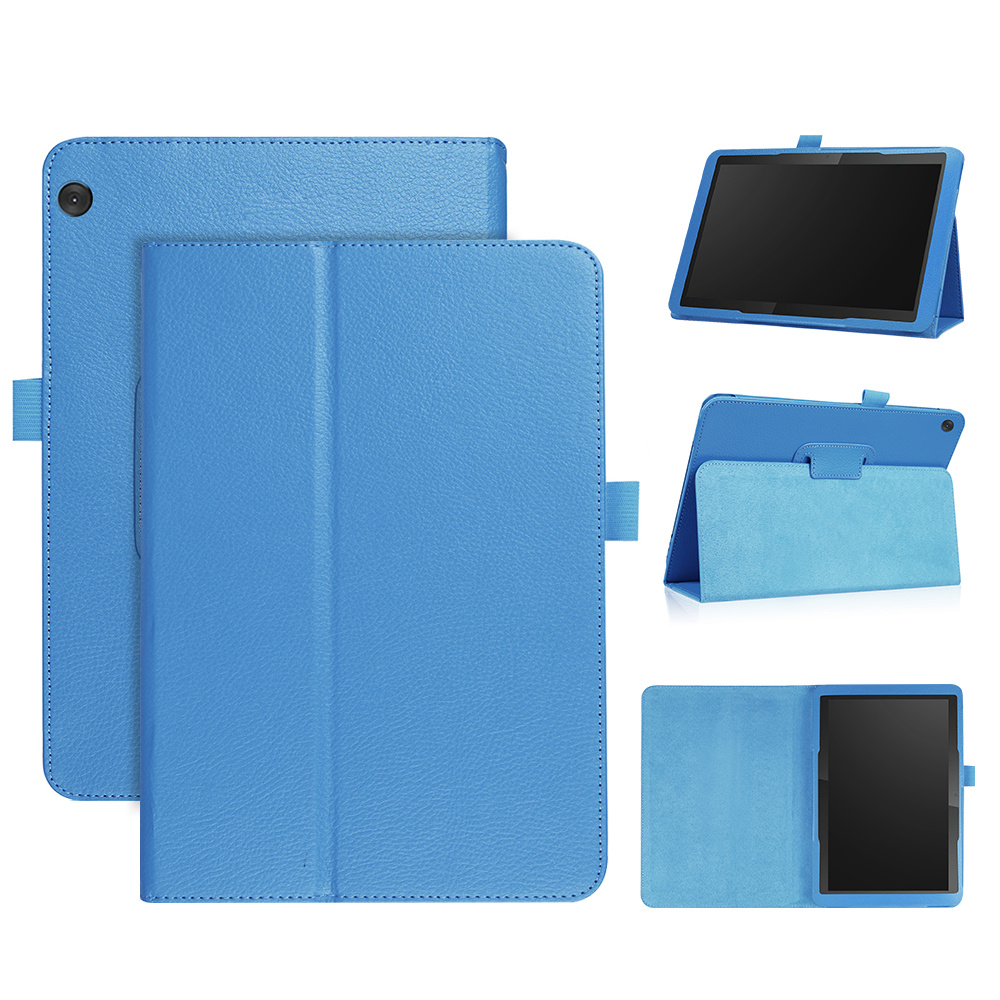 Uitsluiten Post chatten Lunso Lenovo Tab M10 Gen 1 Stand flip Bookcase hoes - Lichtblauw