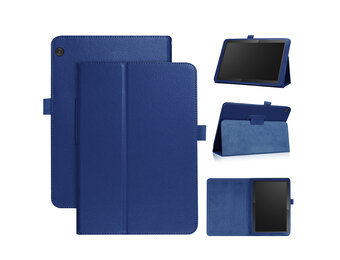 Lunso - Lenovo Tab M10 Gen 1 - Stand flip Bookcase hoes - Donkerblauw