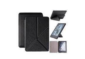 Lunso - sleepcover origami hoes - Kindle 2019 (Generatie 10) - Zwart