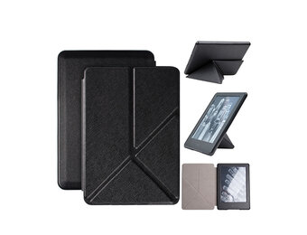 Lunso - sleepcover origami hoes - Kindle 2019 (Generatie 10) - Zwart