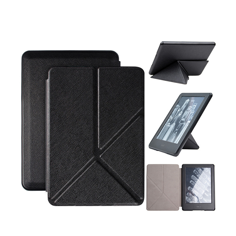Lunso sleepcover origami hoes Zwart voor de Kindle 2019 (Generatie 10)
