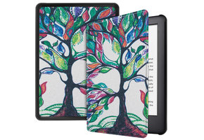 Lunso - sleepcover hoes - Kindle 2019 (Generatie 10) - Kleurrijke boom