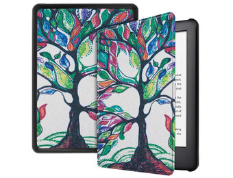 Lunso - sleepcover hoes - Kindle 2019 (Generatie 10) - Kleurrijke boom