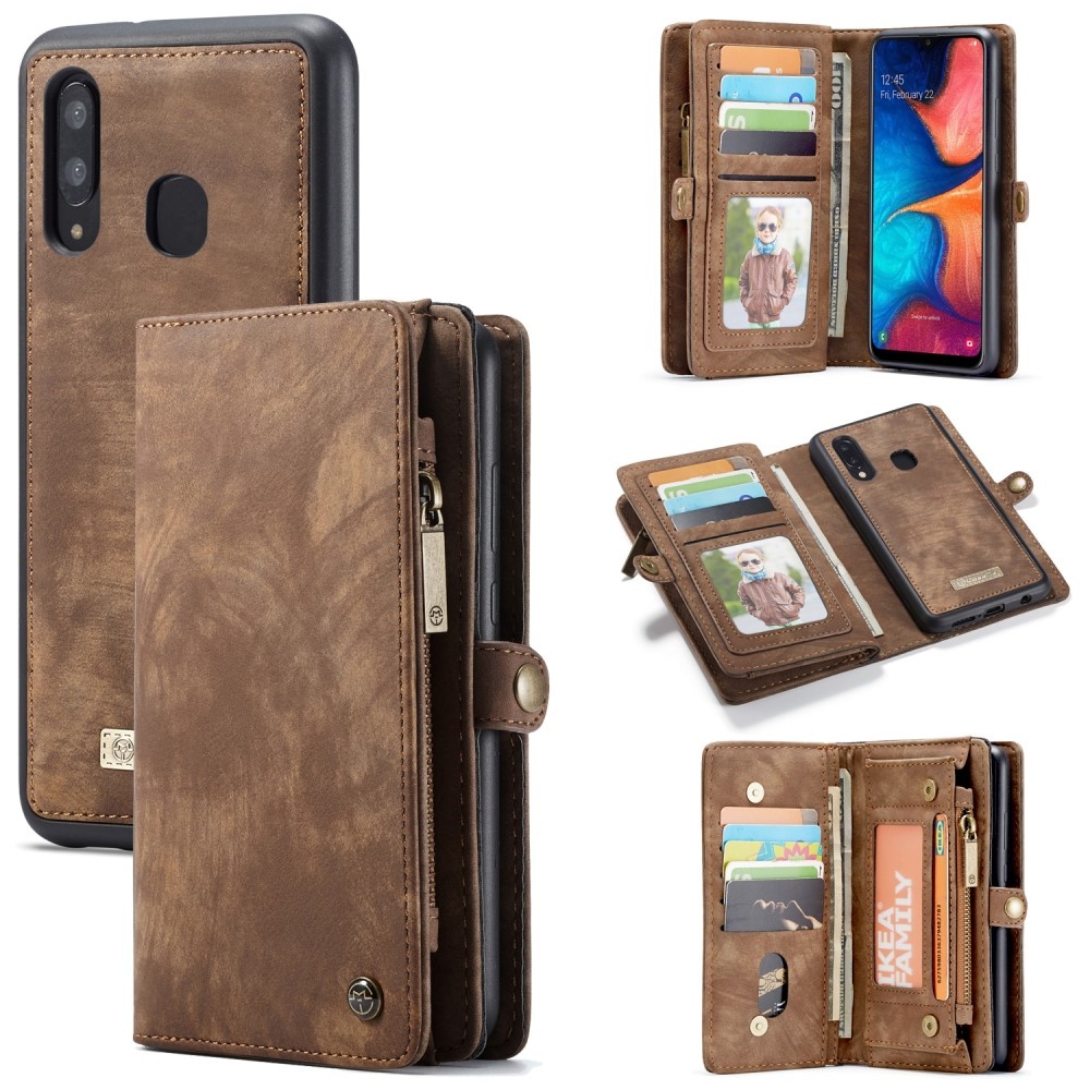 Caseme - vintage 2 in 1 portemonnee hoes - Samsung Galaxy A30 / A20 - Bruin