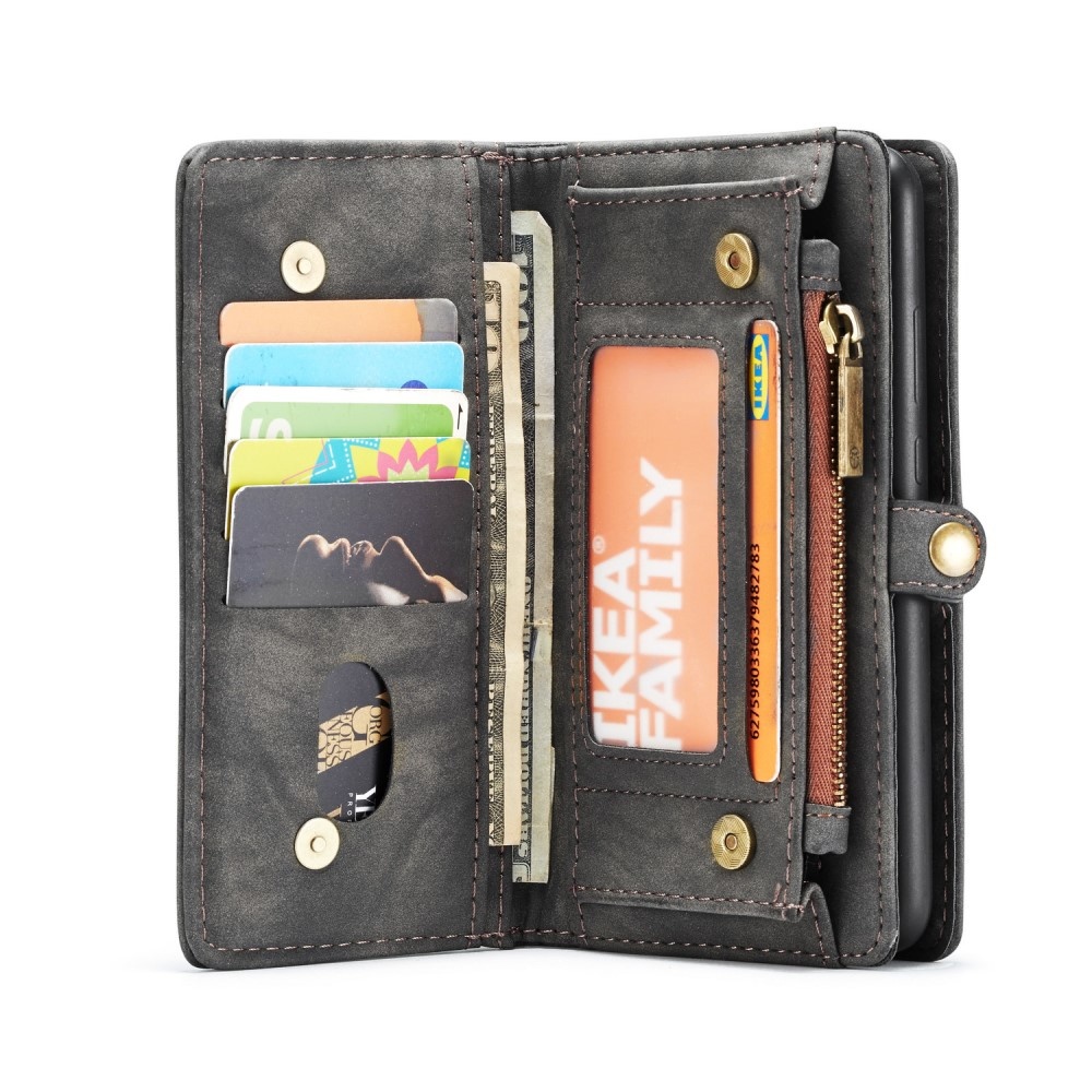 Vintage 2 in 1 portemonnee hoes zwart voor de Samsung Galaxy A30 / A20