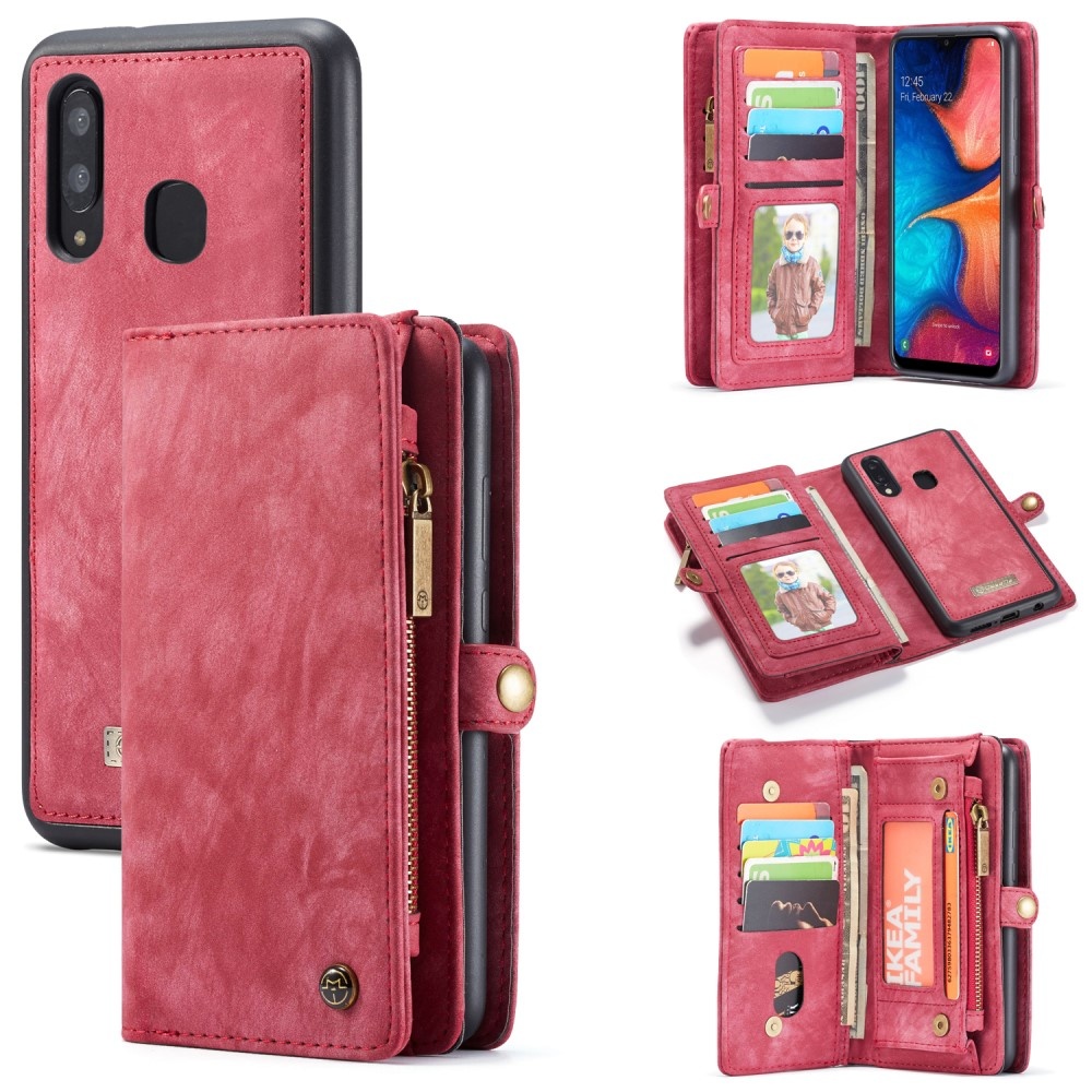 Caseme - vintage 2 in 1 portemonnee hoes - Samsung Galaxy A30 / A20 - Rood