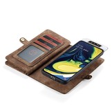 Vintage 2 in 1 portemonnee hoes Bruin voor de Samsung Galaxy A80