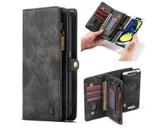 Caseme - vintage 2 in 1 portemonnee hoes - Samsung Galaxy A80 - Zwart