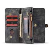 Vintage 2 in 1 portemonnee hoes Zwart voor de Samsung Galaxy A80