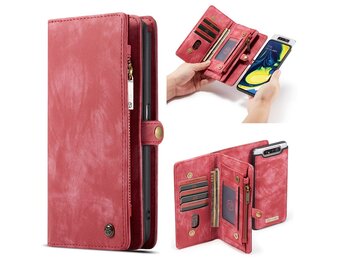 Caseme - vintage 2 in 1 portemonnee hoes - Samsung Galaxy A80 - Rood