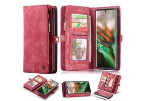 Caseme - vintage 2 in 1 portemonnee hoes - Samsung Galaxy Note 10 - Rood