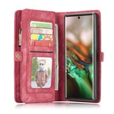 Vintage 2 in 1 portemonnee hoes Rood voor de Samsung Galaxy Note 10