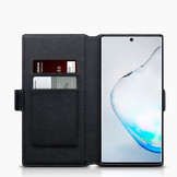 Lederen slim folio wallet hoes zwart voor de Samsung Galaxy A80