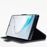 Lederen slim folio wallet hoes zwart voor de Samsung Galaxy A80