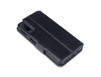 Qubits - lederen slim folio wallet hoes - Samsung Galaxy A80 - Zwart