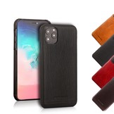 Echt lederen backcover hoes Rood voor de iPhone 11 Pro Max