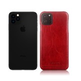 Echt lederen backcover hoes Rood voor de iPhone 11 Pro Max