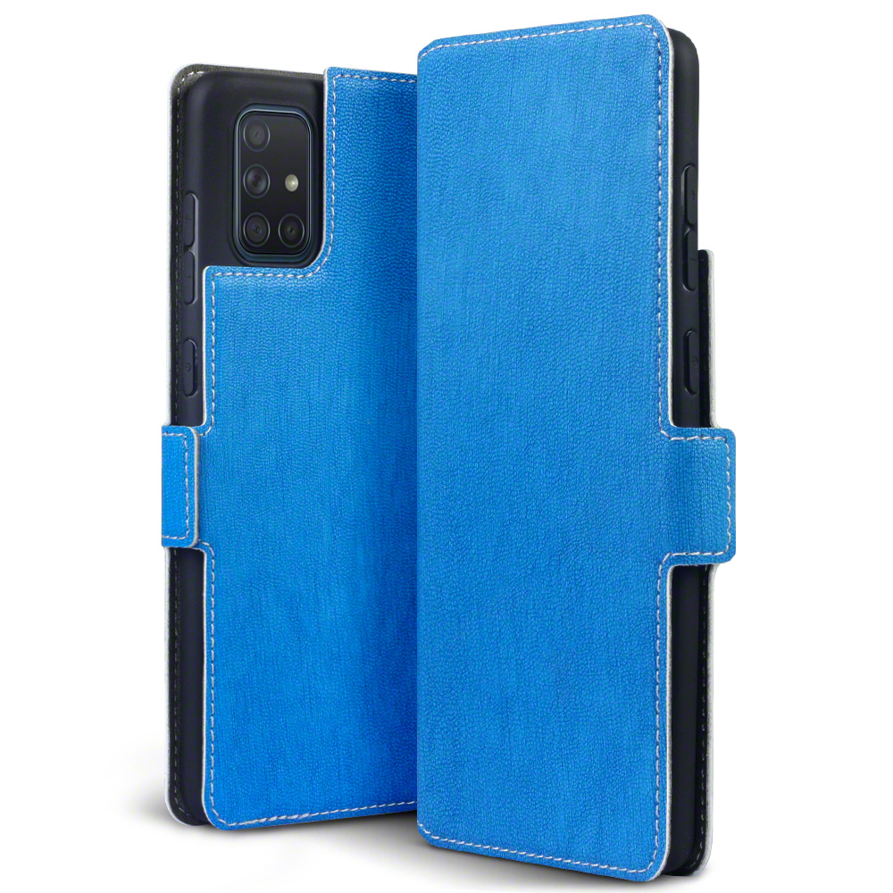 Slim wallet Lichtblauw hoes voor de Samsung Galaxy A71