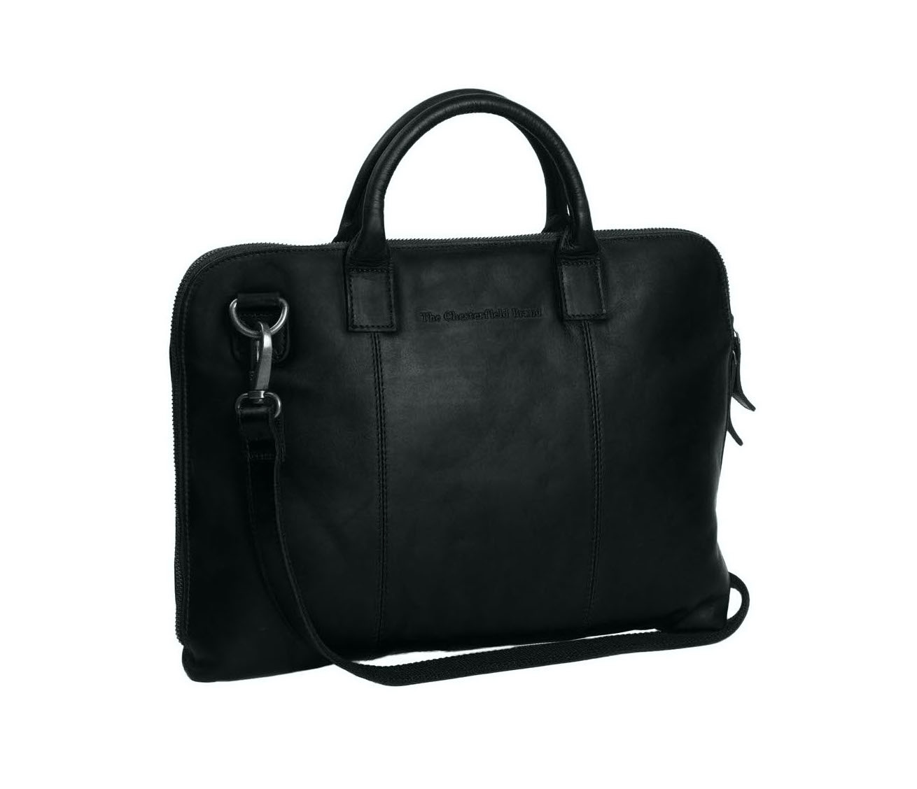 Chesterfield Harvey lederen laptoptas 13 inch Zwart